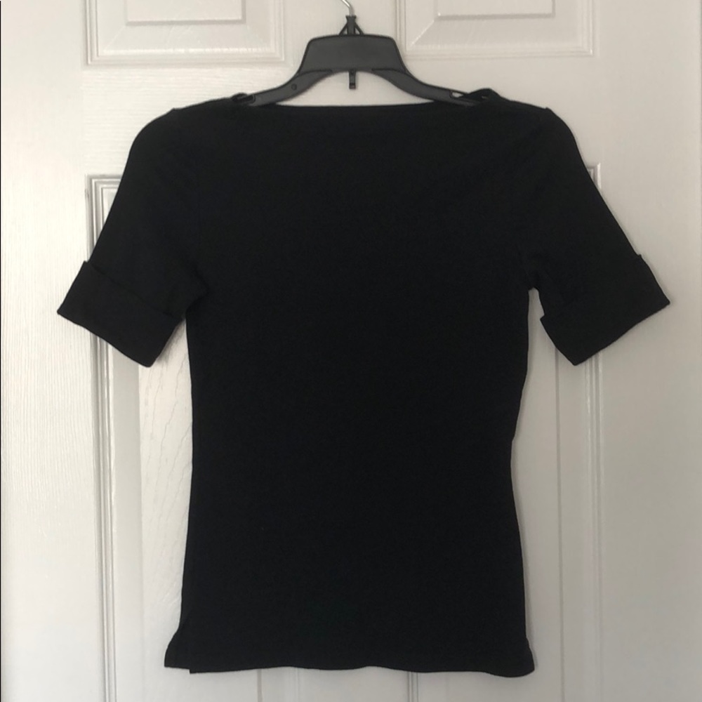 Ralph Lauren Boatneck Top Tee Black XS New
